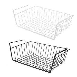 Planet Gates White Cupboard Hanging Under Shelf Storage Iron Mesh Basket Cabinet Door Organizer Rack Closet Holders Storage Basket Rack Organizer
