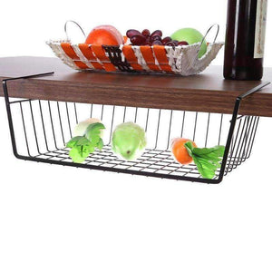 Planet Gates White Cupboard Hanging Under Shelf Storage Iron Mesh Basket Cabinet Door Organizer Rack Closet Holders Storage Basket Rack Organizer