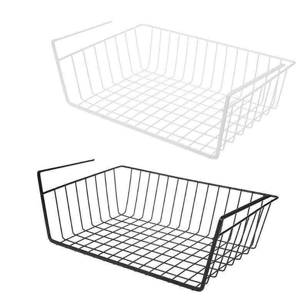Planet Gates White Cupboard Hanging Under Shelf Storage Iron Mesh Basket Cabinet Door Organizer Rack Closet Holders Storage Basket Rack Organizer
