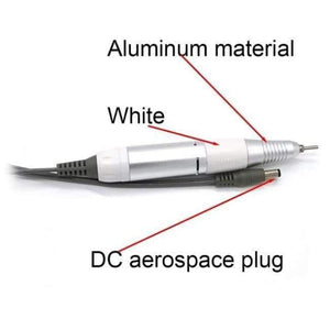 Planet Gates White-DC-A Nail Drill Handle Handpiece For Electric Nail Art Manicure + Pedicure Drill Machine Accessory Tool DC 3V-DC 18V 1A