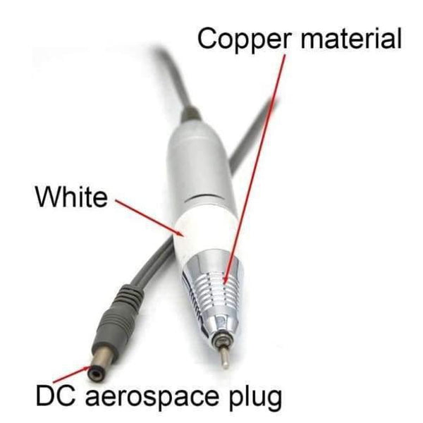 Planet Gates White-DC-C Nail Drill Handle Handpiece For Electric Nail Art Manicure + Pedicure Drill Machine Accessory Tool DC 3V-DC 18V 1A
