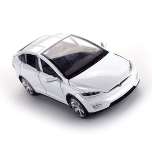 Planet Gates white Diecast Model Cars 1:32 Alloy Tesla MODEL X Miniature Scale Metal Vehicles for Children Collection Boys Gifts Christmas Toy