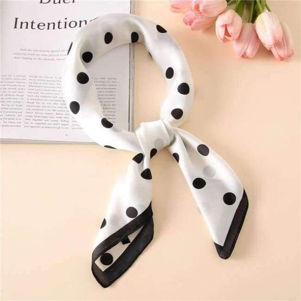 Planet Gates white dots Women Scarf Luxury Brand Striped Dots Print Hijab Pure Silk Shawl Scarfs Foulard Square Head Scarves Wraps 2017 NEW