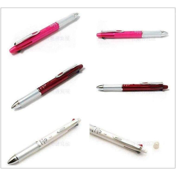 Planet Gates White Dr.Grip 4+1 (4 Ballpoint pen 0.7mm Black, Blue, Green, Red + 1 Mechanical Pencil 0.5mm) BKHDF-1SR Writing Supplies