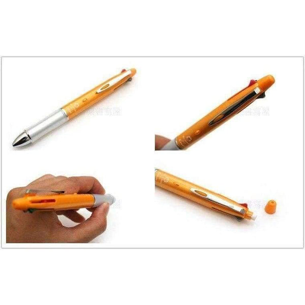 Planet Gates White Dr.Grip 4+1 (4 Ballpoint pen 0.7mm Black, Blue, Green, Red + 1 Mechanical Pencil 0.5mm) BKHDF-1SR Writing Supplies