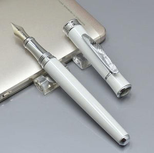 Planet Gates White / EF Picasso 607 Fountain pen with 0.38mm / 0.5mm nib school office stationery writing smooth Luxury ink pens box