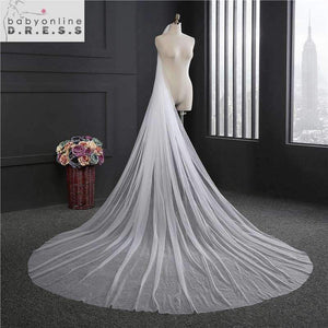 Planet Gates White Elegant Wedding Veil 3 Meters Long Soft Bridal Veils With Comb One-layer Ivory White Color Bride Wedding Accessories