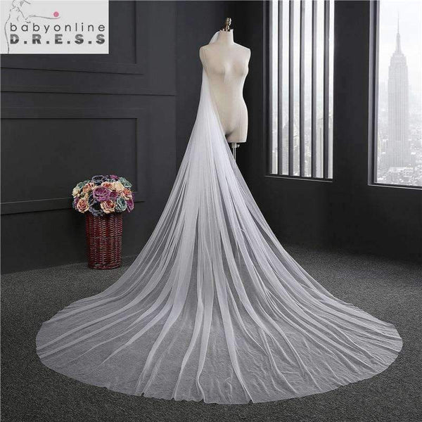 Planet Gates White Elegant Wedding Veil 3 Meters Long Soft Bridal Veils With Comb One-layer Ivory White Color Bride Wedding Accessories