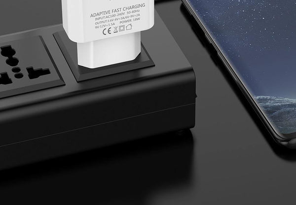 Planet Gates White EU Charger TOPK 18W Quick Charge 3.0 Fast Mobile Phone Charger EU Plug Wall USB Charger Adapter for Samsung Galaxy S8/S8+ Xiaomi Huawei