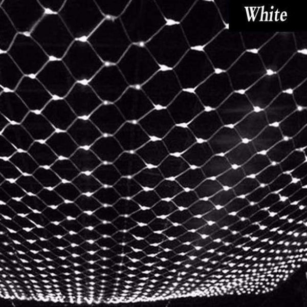 Planet Gates White / EU Plug 220V / 1.5mX1.5m 96LEDs LED Net Mesh String Light 1.5x1.5M 2x2M 3x2M 6x4M TV Backgroun Decorate Garden Fairy Light Christmas Wedding Party Holiday Light