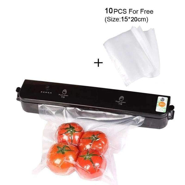Planet Gates white / EU Plug / 220V Vacuum Sealer packer machine packing for food vacuum package cleaner seal vacuo sealing household appliances included 10pcs bags