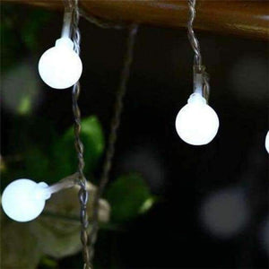 Planet Gates White / EU Plug Coversage 6M 40 Led Christmas Tree Garland String Xmas Decoration Outdoor Ball Curtain Navidad Curtain Fairy Holiday Lights