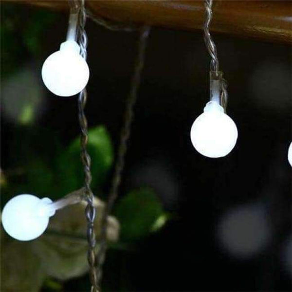 Planet Gates White / EU Plug Coversage 6M 40 Led Christmas Tree Garland String Xmas Decoration Outdoor Ball Curtain Navidad Curtain Fairy Holiday Lights