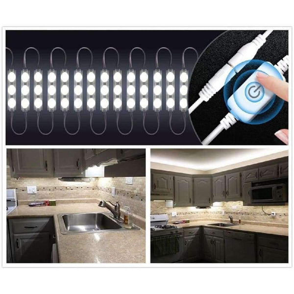 Planet Gates white EU plug LumiParty LED Mirror Light with Touch Switch Brightness Dimmer for Cabinet Closet Kitchen Counter Decoration 12V 20W SMD5730
