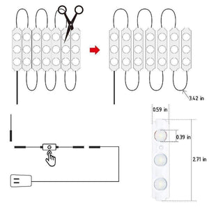 Planet Gates white EU plug LumiParty LED Mirror Light with Touch Switch Brightness Dimmer for Cabinet Closet Kitchen Counter Decoration 12V 20W SMD5730
