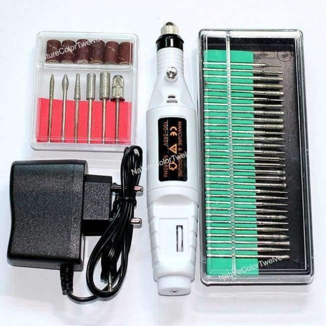 Planet Gates Blue - US Plug Nail Power Drill Set 36bits Electric Drill Toolkit Manicure Pedicure Tools Gel Polish Remover Drill Electric Nail Files Kit