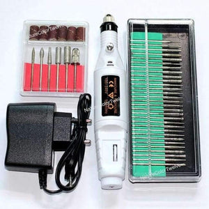Planet Gates White - EU Plug Nail Power Drill Set 36bits Electric Drill Toolkit Manicure Pedicure Tools Gel Polish Remover Drill Electric Nail Files Kit