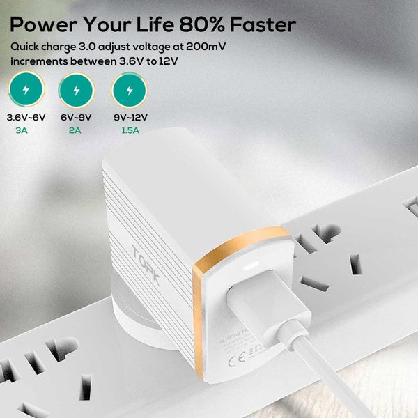Planet Gates White / EU TOPK 18W Quick Charge 3.0 USB Charger 1-Port Travel Wall Mobile Phone Charger for Samsung Xiaomi Huawei Adapter EU US Plug