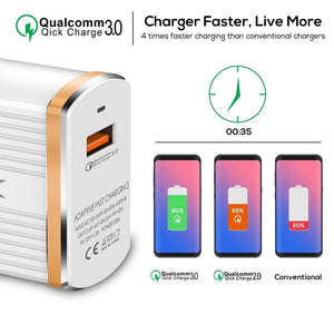 Planet Gates White / EU TOPK 18W Quick Charge 3.0 USB Charger 1-Port Travel Wall Mobile Phone Charger for Samsung Xiaomi Huawei Adapter EU US Plug