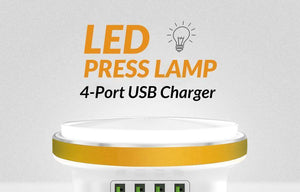 Planet Gates White / EU TOPK 22W Auto-ID 4 Port USB Charger Dimmable Smart LED Desk Lamp Desktop Charging For iPhone Samsung Xiaomi Mobile Phone Charger
