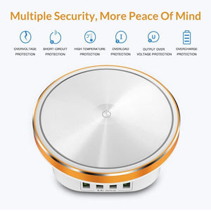 Planet Gates White / EU TOPK 22W Auto-ID 4 Port USB Charger Dimmable Smart LED Desk Lamp Desktop Charging For iPhone Samsung Xiaomi Mobile Phone Charger