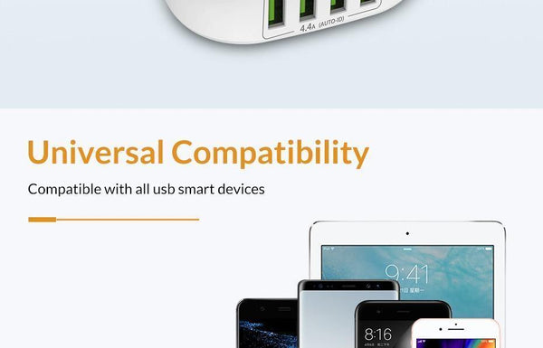 Planet Gates White / EU TOPK 22W Auto-ID 4 Port USB Charger Dimmable Smart LED Desk Lamp Desktop Charging For iPhone Samsung Xiaomi Mobile Phone Charger