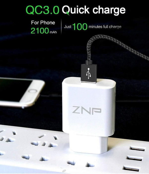 Planet Gates White / EU ZNP QC 3.0 Fast USB Charger USB Wall Universal Charger Adapter Mobile Phone Charger for iPhone 8 Tablet Charger For Samsung S8