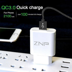 Planet Gates White / EU ZNP QC 3.0 Fast USB Charger USB Wall Universal Charger Adapter Mobile Phone Charger for iPhone 8 Tablet Charger For Samsung S8