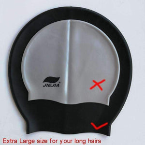 Planet Gates White Extra Large Swimming Cap for Long Hair Waterproof Swim Caps for women men Ladies Diving Hood hat loose head African