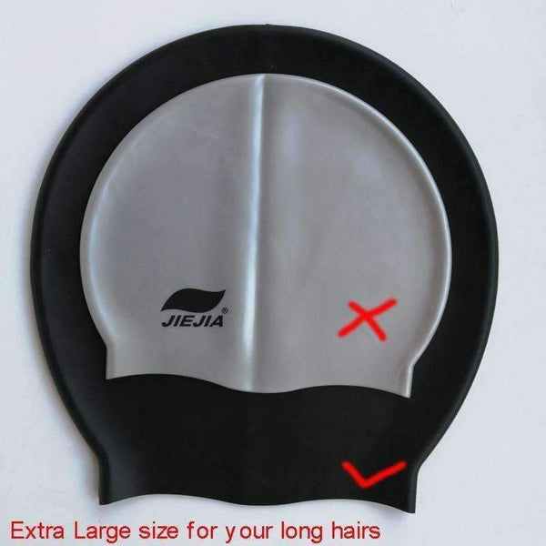 Planet Gates White Extra Large Swimming Cap for Long Hair Waterproof Swim Caps for women men Ladies Diving Hood hat loose head African