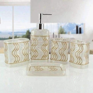 Planet Gates White Fashion bathroom supplies resin set of five pieces wash bath tubs Europe type bath products toothpaste receive a suit