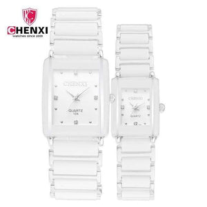 Planet Gates White Fashion Couple Watches Women Men  Lover's Wristwatch  Unique Rhinestone Ceramics Black Casual Quartz Best Gift 2 Piece