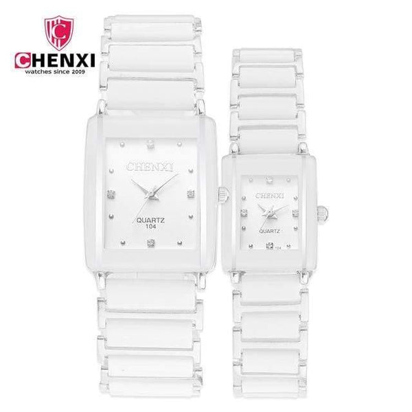 Planet Gates White Fashion Couple Watches Women Men  Lover's Wristwatch  Unique Rhinestone Ceramics Black Casual Quartz Best Gift 2 Piece