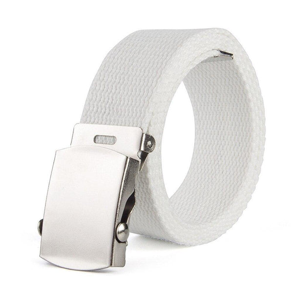 Fashion Men Women Canvas Waist Belt Ceinture Femme Couple Casual Metal Automatic Buckle Waistband New Wild Unisex Belts