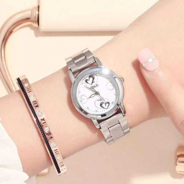 Planet Gates white female MIKE Brand Casual Lovers Watches Men Women Ladies Fashion Brand Quartz Wristwatch Stainless Steel Couple Watches For Lovers