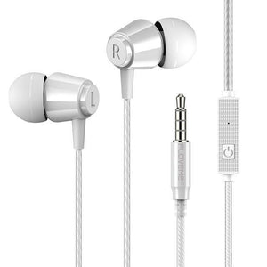Planet Gates WHITE FLOVEME 3.5mm Bass Earphone For Xiaomi Samsung In-Ear Sport Earphones With Mic For iPhone Headset Fone De Ouvido Auriculares MP3