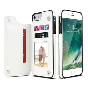 Planet Gates White / For iPhone 7 8 Retro PU Leather Case For iPhone X 6 6s 7 8 Plus XS 5S SE Multi Card Holders Phone Cases For iPhone XS Max XR 10 Cover