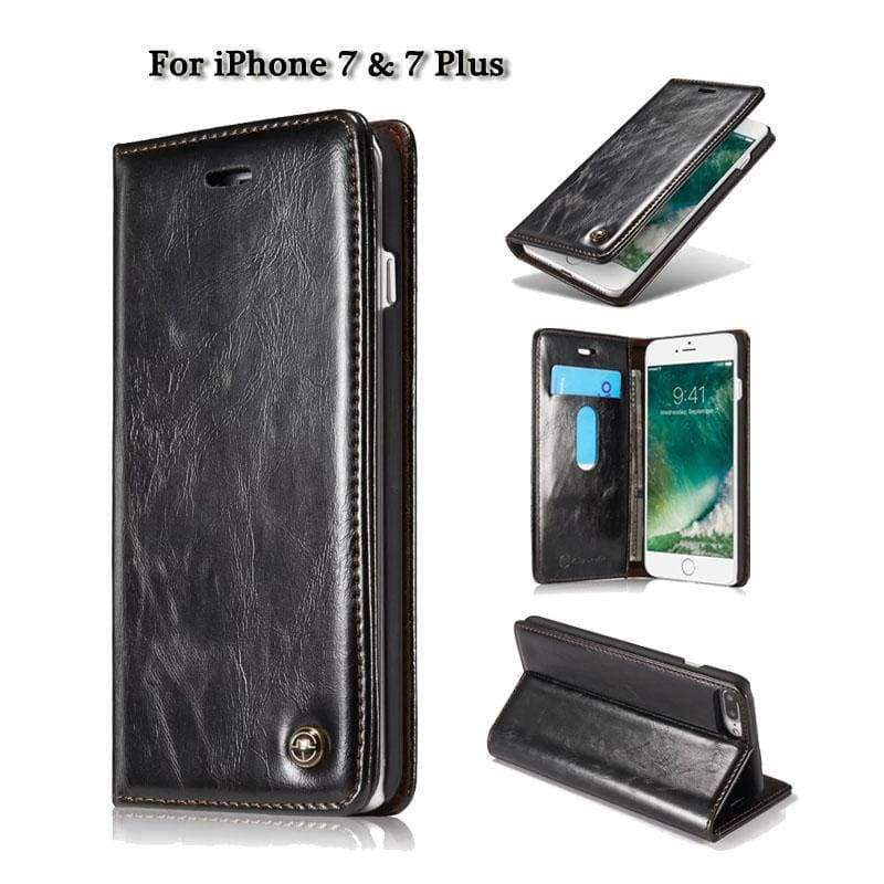 Planet Gates White / For iPhone 7 Luxury Flip Cover For iPhone 7 Case Genuine Real Leather Wallet Original Brand Phone Case For iPhone 7 Plus Coque Celula