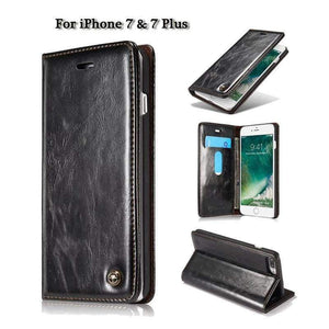 Planet Gates White / For iPhone 7 Luxury Flip Cover For iPhone 7 Case Genuine Real Leather Wallet Original Brand Phone Case For iPhone 7 Plus Coque Celula