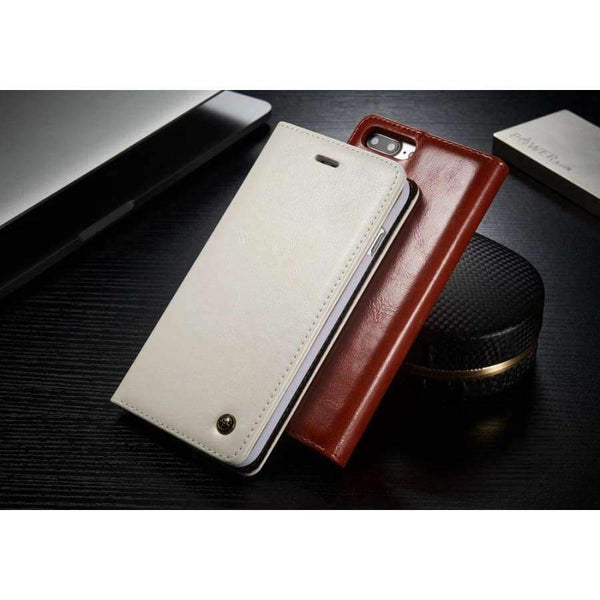 Planet Gates White / For iPhone 7 Luxury Flip Cover For iPhone 7 Case Genuine Real Leather Wallet Original Brand Phone Case For iPhone 7 Plus Coque Celula