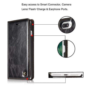 Planet Gates White / For iPhone 7 Luxury Flip Cover For iPhone 7 Case Genuine Real Leather Wallet Original Brand Phone Case For iPhone 7 Plus Coque Celula