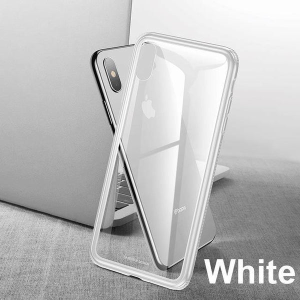 Planet Gates White / For iPhone Xs Baseus Luxury Glass Case For iPhone XS Max Xr Xsmax TPU Edge Tempered Glass Cases Protective Cover Coque For iPhonexs max Fundas