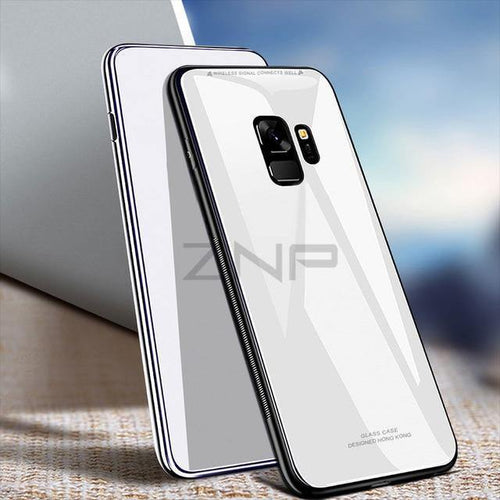 Planet Gates White / For S8 ZNP Luxury Back Glass Cover Case For Samsung Galaxy S9 S8 Plus Tempered Glass Phone Cases For Samsung Note 8 S7 Edge S8 S9 Case