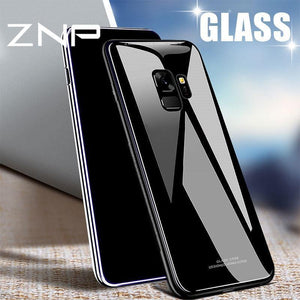 Planet Gates White / For S8 ZNP Luxury Back Glass Cover Case For Samsung Galaxy S9 S8 Plus Tempered Glass Phone Cases For Samsung Note 8 S7 Edge S8 S9 Case