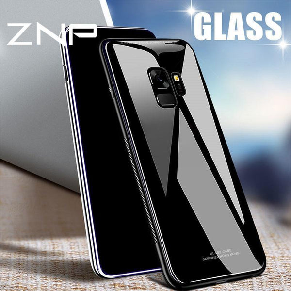 Planet Gates White / For S8 ZNP Luxury Back Glass Cover Case For Samsung Galaxy S9 S8 Plus Tempered Glass Phone Cases For Samsung Note 8 S7 Edge S8 S9 Case