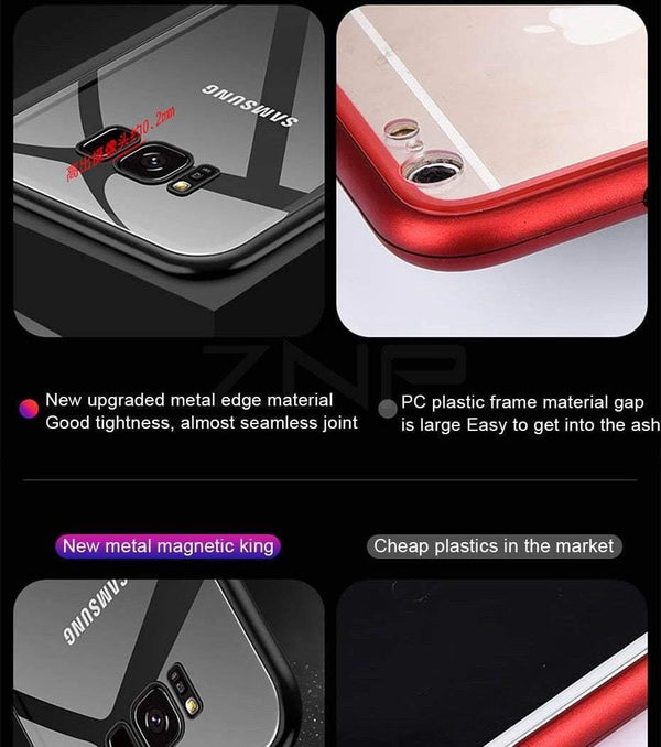 Planet Gates White / For Samsung S7 ZNP Magnetic Adsorption Metal Case for Samsung s8 s9 Magnet Magnetic phone Case for Samsung galaxy note 8 9 s7 edge s8 s9 plus