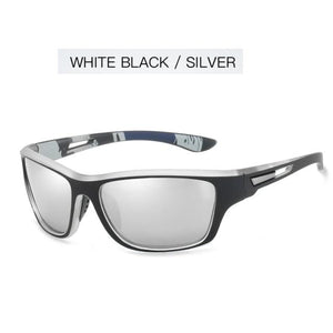 Planet Gates WHITE-Frame-Silver / Glasses Case Mens Polarized Sunglasses for Men Outdoor Sports Windproof Sand Goggle Sun Glasses UV Protection
