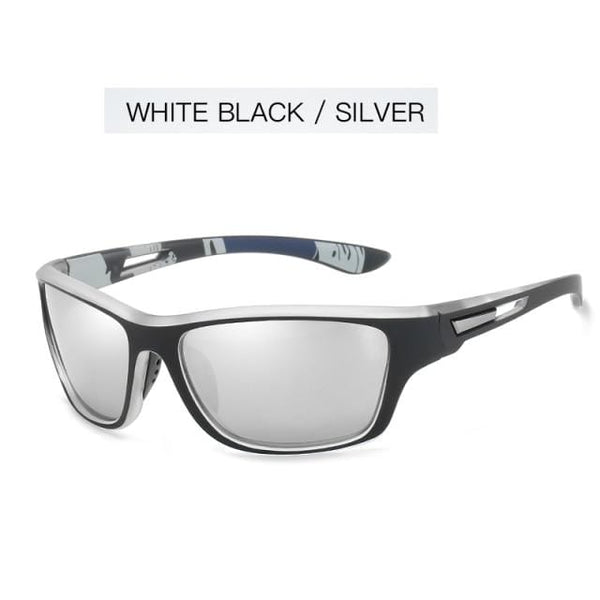 Planet Gates WHITE-Frame-Silver / Glasses Case Mens Polarized Sunglasses for Men Outdoor Sports Windproof Sand Goggle Sun Glasses UV Protection