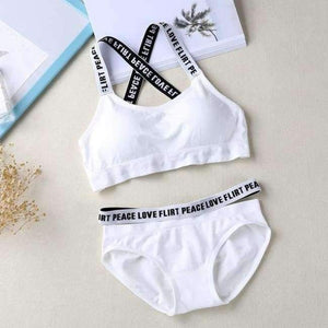 Planet Gates White / free size Lounge Underwear Comfortable Wireless Lingerie Bra Set Black and White Cotton Bras Sets