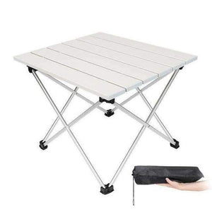 Planet Gates White Garden Outdoor Furniture Black Square Folding Tables with Pouch Camping Outdoor Tables for Camping, Hiking, Picnic, Fishing, BBQ